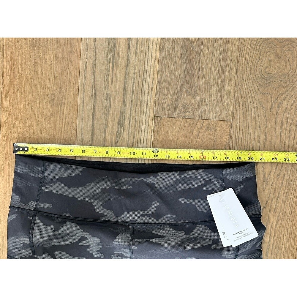 NWT Athleta RAINIER REFLECTIVE TIGHT Leggings Camo Black Cropped 3XL - Picture 8 of 12